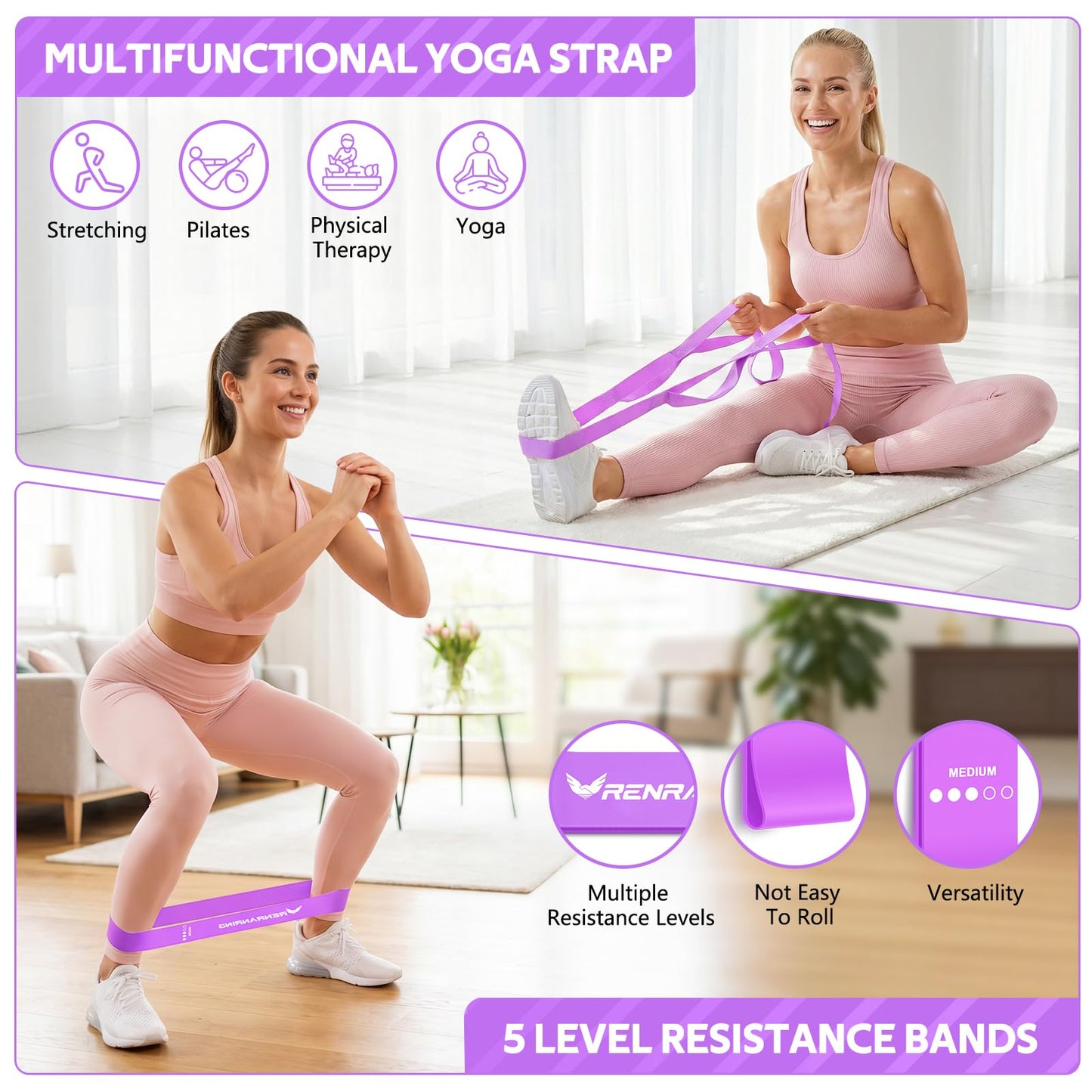 2026 Upgraded Pedal Resistance Bands with Handles
