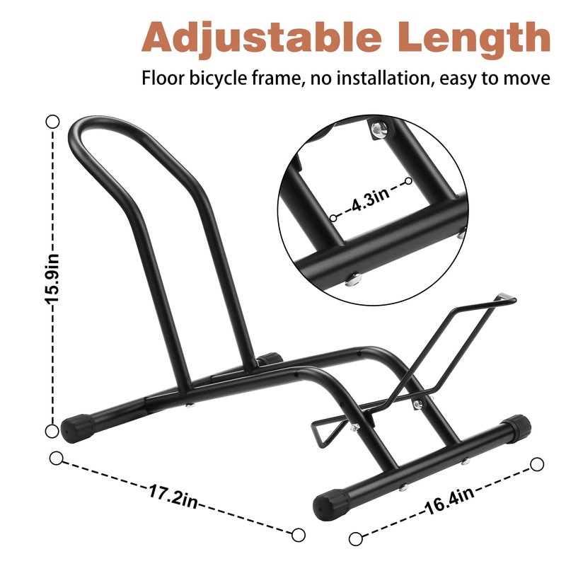 Bike Stand Floor Bicycle Stand Bike Parking Rack Stand Bicycle Storage Perfect for 16"-29" Front and Rear Wheel Parking Rack