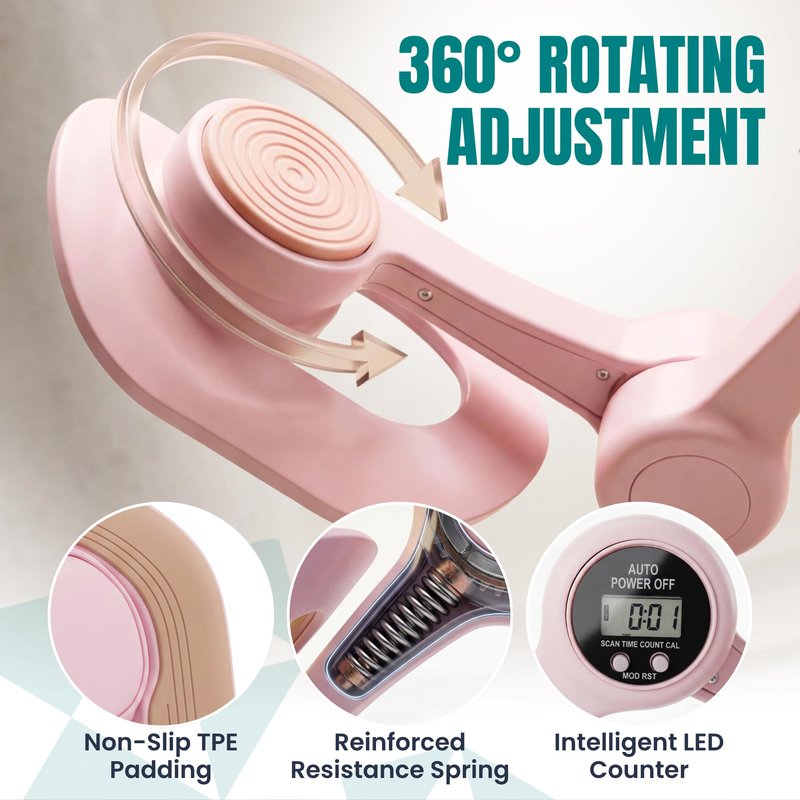 Nexfit Smart Thigh Master | Rotatable Pelvic Floor Exercise Devices for Women and Men with Auto-Counter Display | Inner Thigh Exerciser for Women, Kegel Trainer for Butt, Arm & Leg Workouts