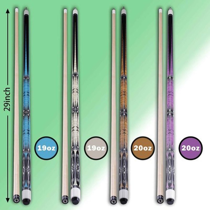 Sinsilvie 13mm 58 Inch 19 20 oz Billiard Pool Cue Stick, 1/2 Maple Billiard Pool Stick, House Bar Pool Table Sticks for Men (Set of 4)