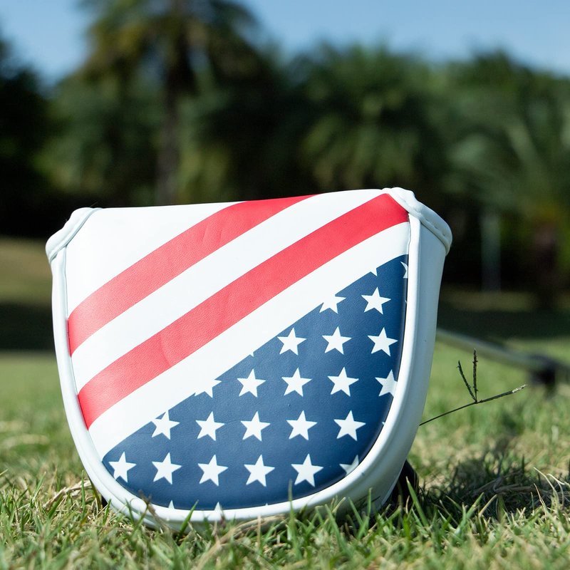 USA Putter Cover Mallet Putter Headcover with Magnetic Closure Golf Club Head Covers Mallet Putter Cover for Scotty Cameron Odyssey
