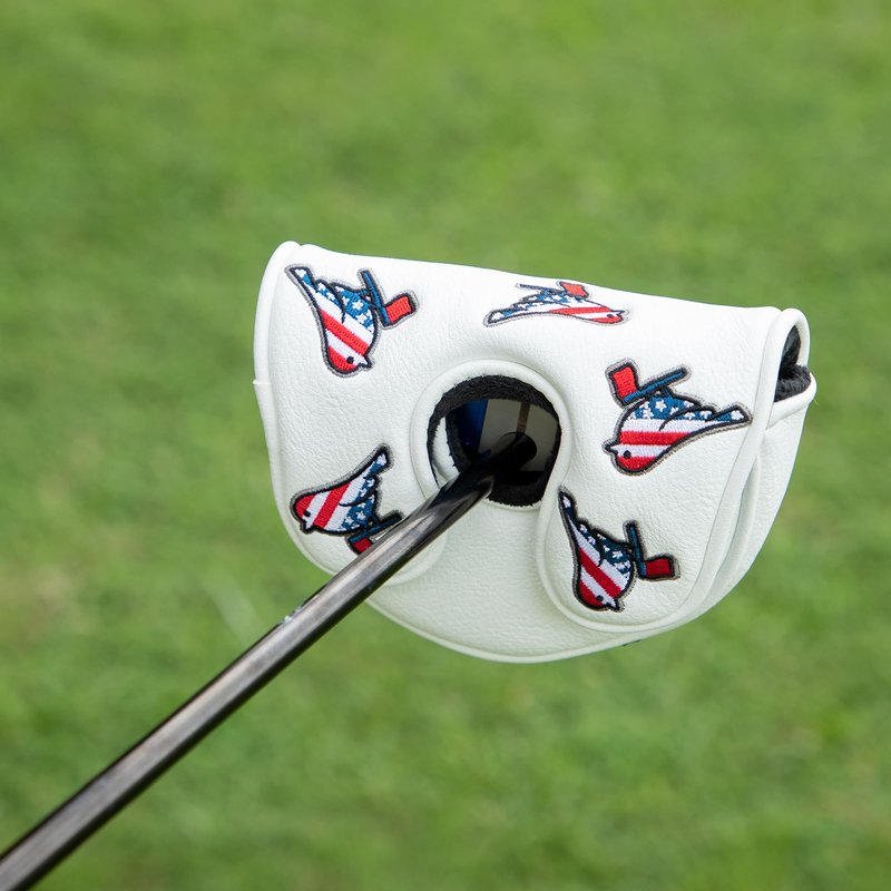Golf Head Covers Birdie Driver Covers 3 Wood Headcover Hybrid Head Covers Embroidery Leather USA American Flag Golf Club Headcovers Golf Mallet Putter Cover for OZ1 (Mallet Putter Cover for OZ1)