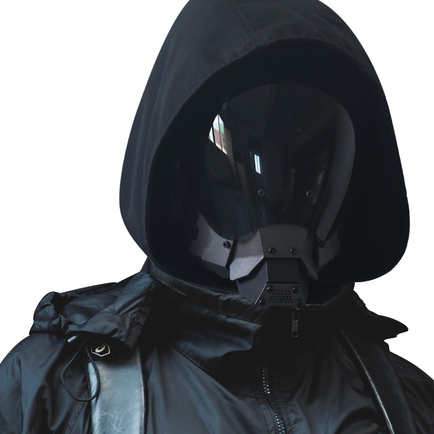 Guayma Halloween Cyberpunk Mask Airsoft Paintball Anti Fog Full Face Mask for Tactical Costume Techwear Cosplay Props,BK