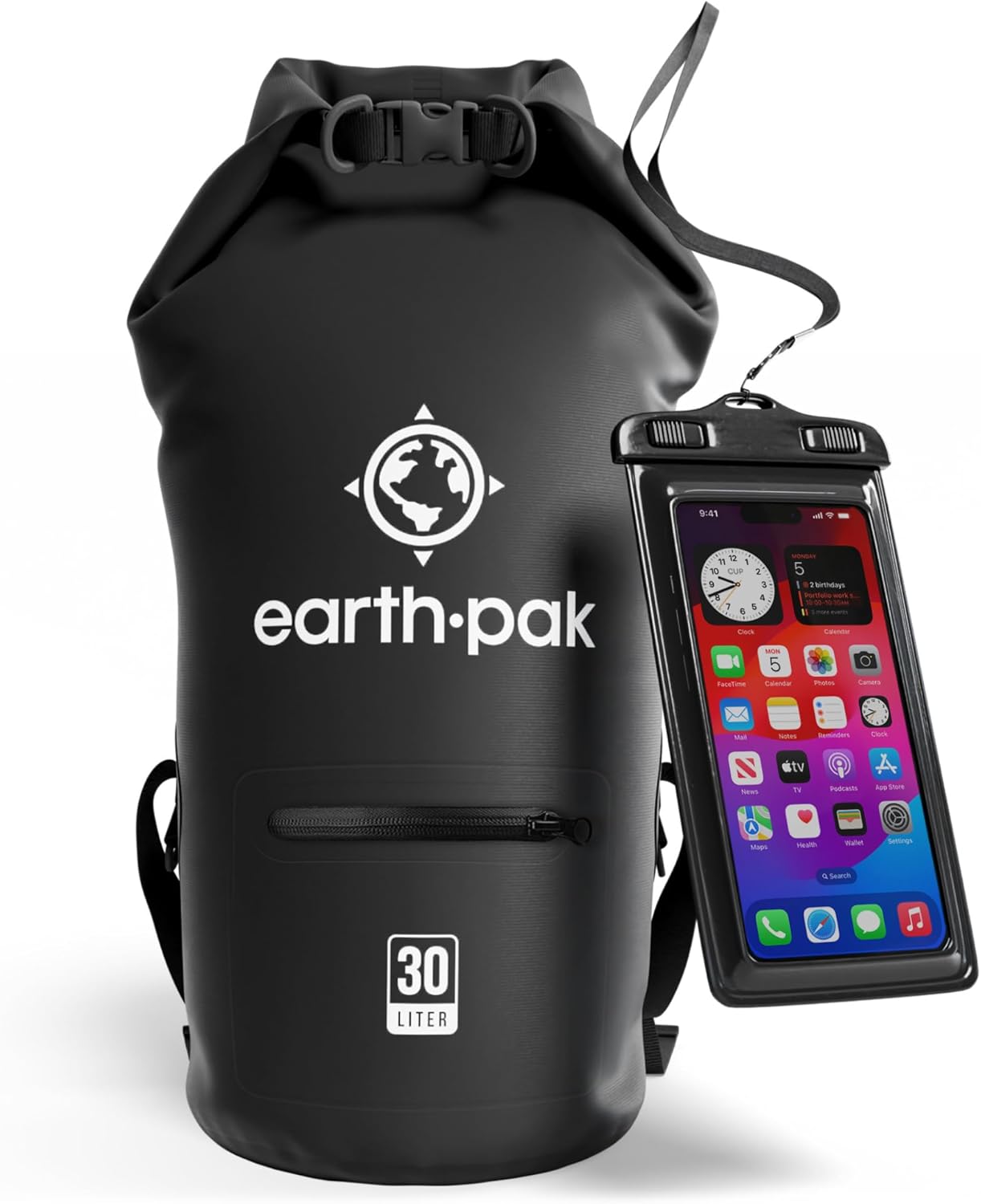 Waterproof Dry Bag with Zippered Pocket - Earth Pak Backpack Keeps Gear Dry | Durable & Lightweight