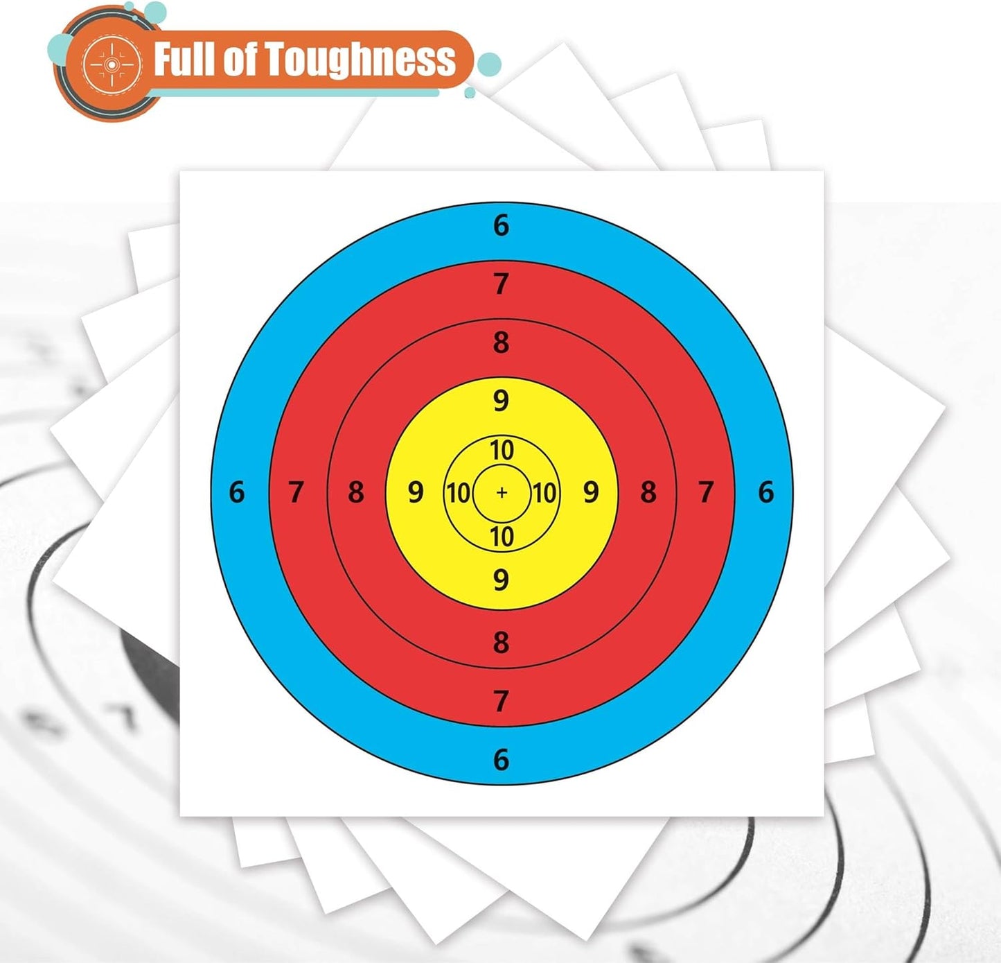 Archery Targets Paper - 20/50 Pack Bow & Arrow Targets for Hunting | 10/5 Rings, 16x16/15.7x15.7in