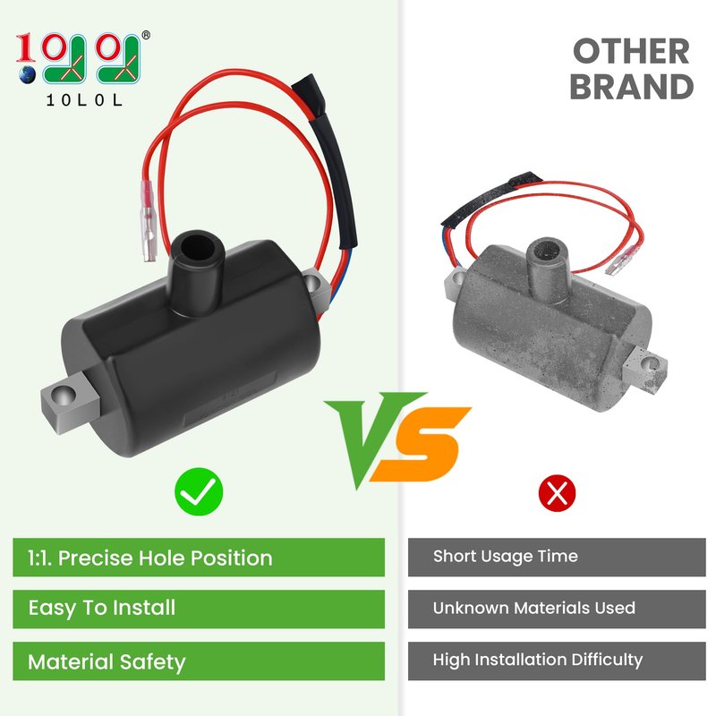 10L0L Golf Cart Ignition Coil for EZGO 2 Cycle Gas 1981-1994 Golf Cart, Replacement OEM# 23782-G1