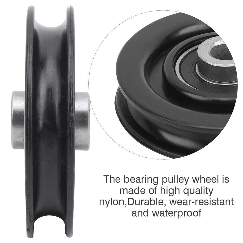 Keenso 10 Pcs/Set 75mm/2.95" Nylon Bearing Pulley Wheel,Abration Bearing Wheel for Home Gym Equipment Part Cable Machine