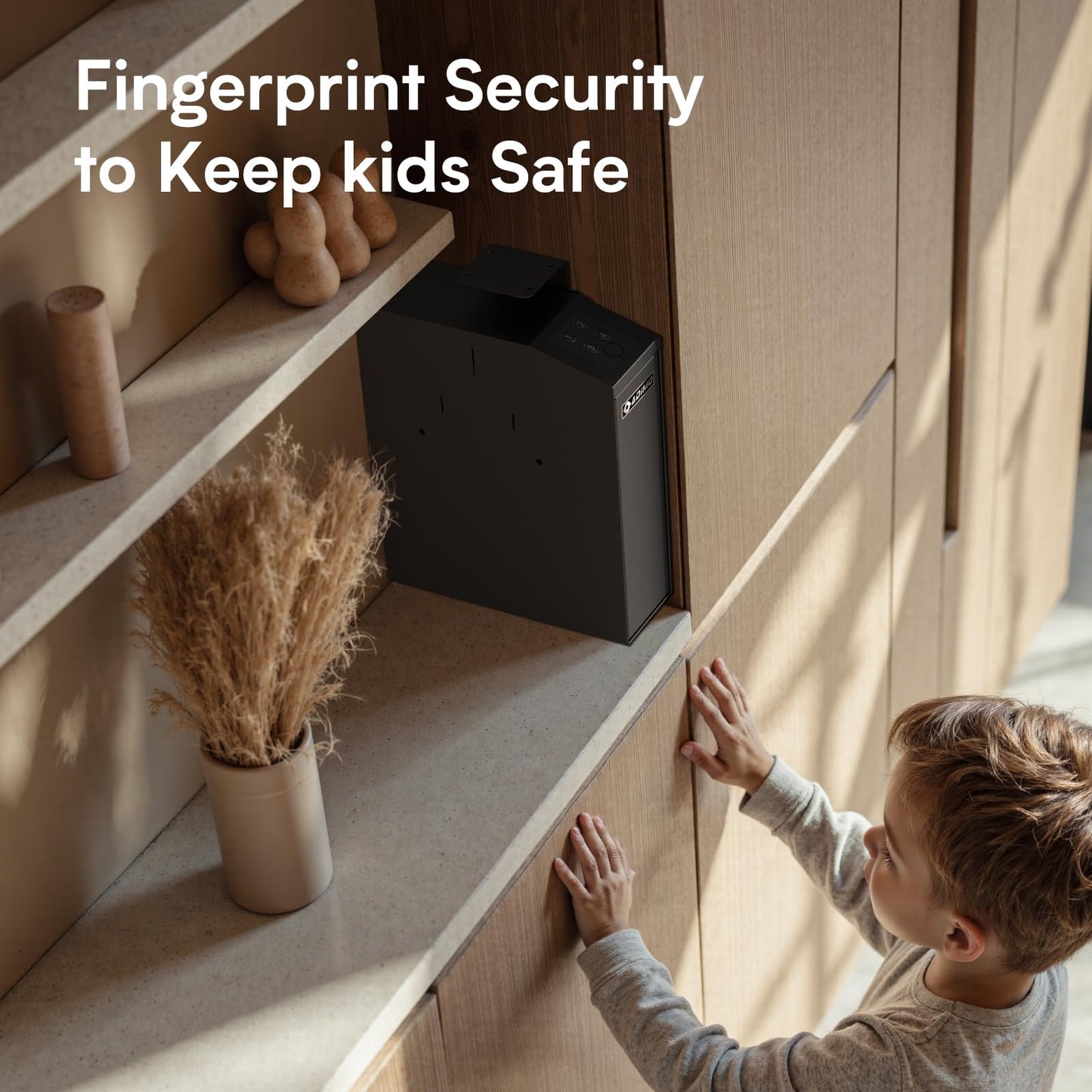 ADIMO Handgun Safe, Slider Biometric Fingerprint Gun Safe for Handgun Supports 3 Quickly Access Ways, Fingerprint, PIN Code and Key, Pistol Gun Lock Box for Car, Truck, Desk, Bedside