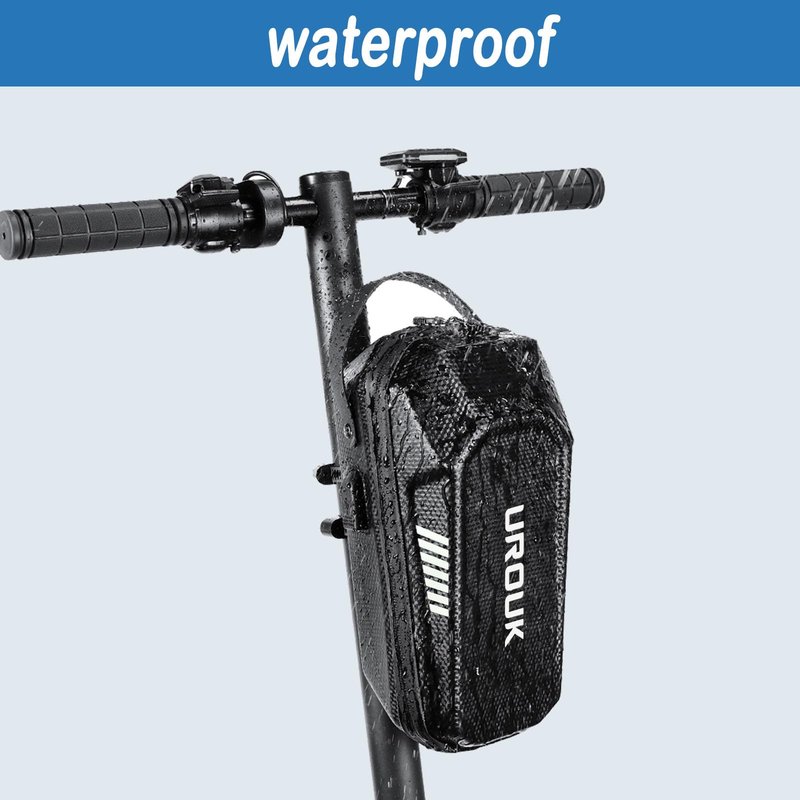UROUK Electric Scooter Bag with USB Charging Port, 2L/3L Quick Release Scooter Storage Bag with Waterproof Hardshell, Large Scooters Handlebar Bag for E-Scooters, E-Bikes