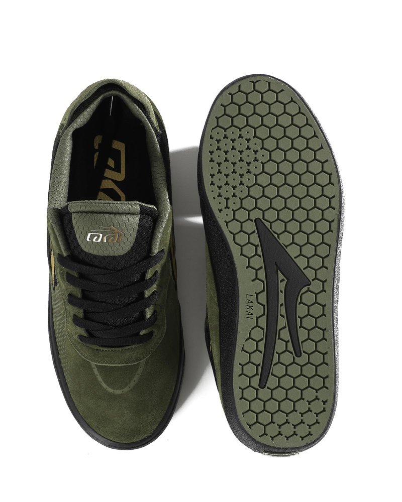 Lakai Essex Skate Shoes for Men – Black Gator Gold Low-Top Mens Skateboard Shoes - Size 9