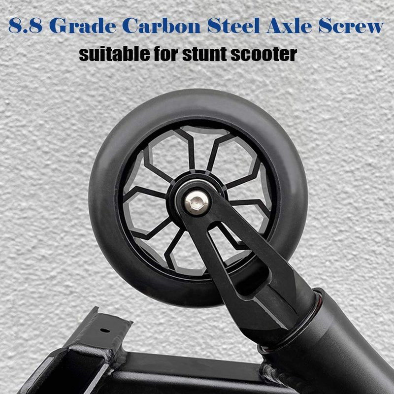 M8 8mm x 28mm-86mm 8.8 Grade Carbon Steel Axle Allen Screw Bolt Set for Front Rear 2 3 4 Wheel Stunt Scooter Dash Teen/Adult Kick Scooter-800+lb Capacity (44mm)
