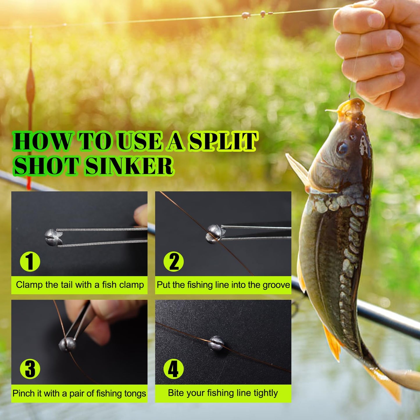 Fishing Split Shot Sinker Set, 100 Pieces Mixed Size Weights 1/7-1/50 oz, Removable Design with Storage Box, for Fresh and Saltwater (Mixed-0.02oz-0.07oz-100pcs)