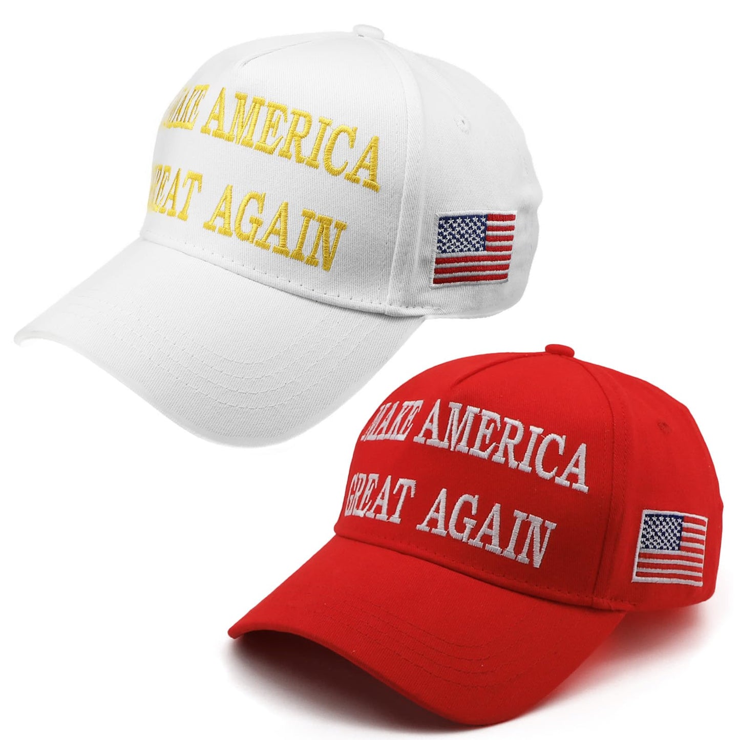 Nigua MAGA Hat, 2PCS 45-47 Trump 2024 Hat Make America Great Again Slogan Baseball Cap