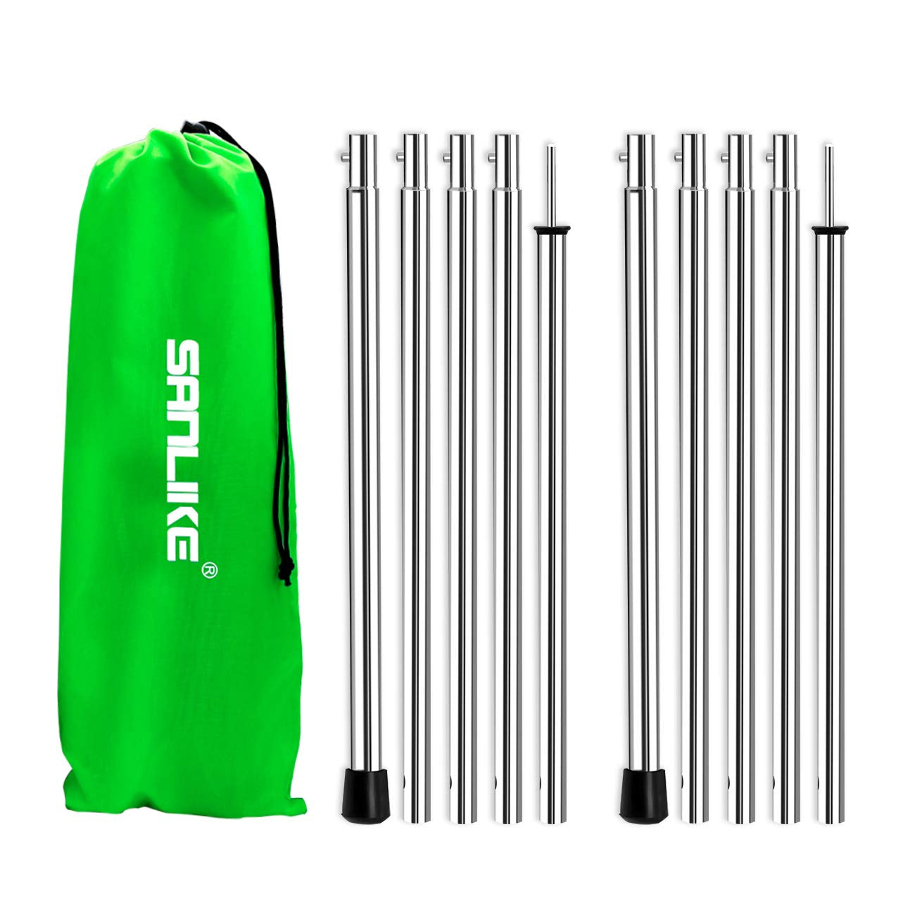 SAN LIKE Tent Pole Telescopic Adjustable tarp Poles for Camping Canopy Awning Shelter Backpacking Hiking -(Adjustable Length - Steel)