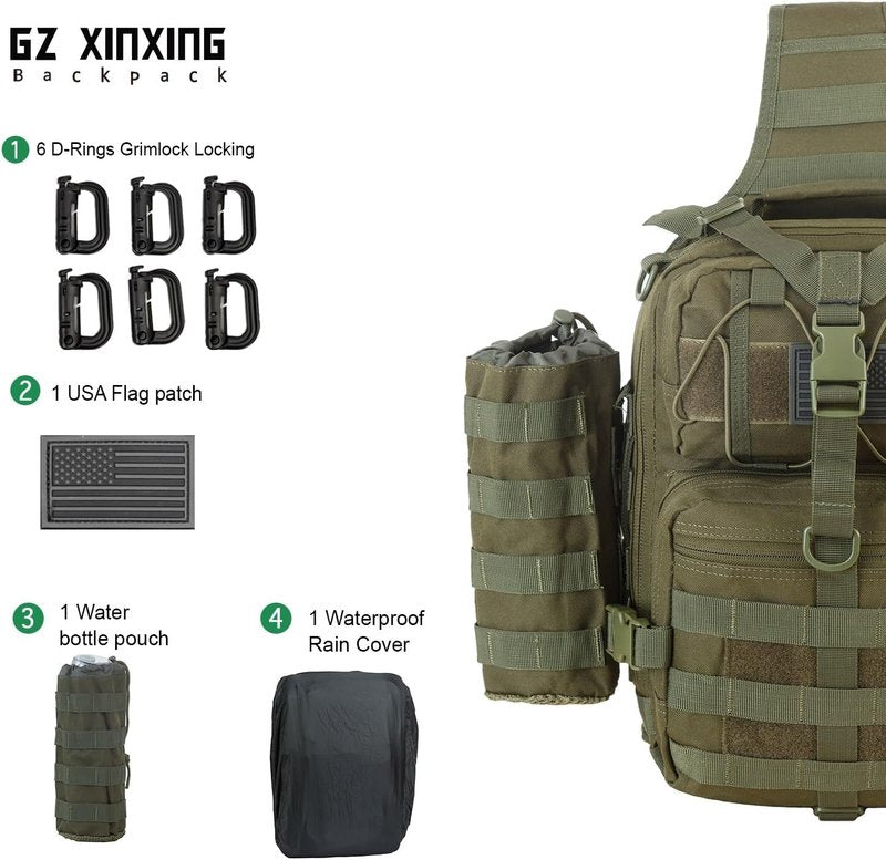 Tactical Sling Military Shoulder Backpack - EDC Assault Range Bag | Durable, Versatile Design