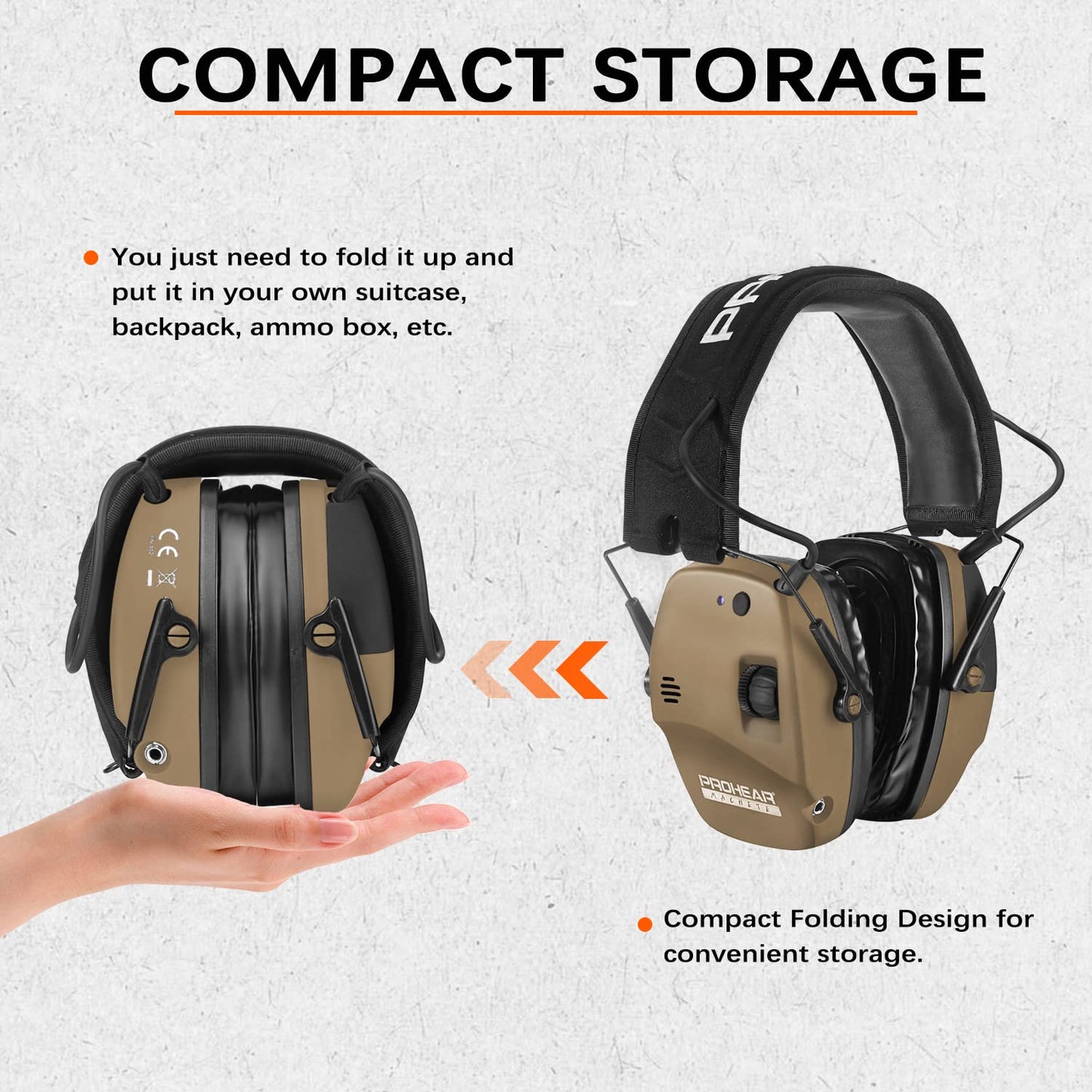 PROHEAR 030 Upgraded Bluetooth Electronic Shooting Hearing Protection Muffs with GEP02 Gel Ear Pads, Noise Reduction Sound Amplification Headsets for Range, Gifts for Women Man - Brown