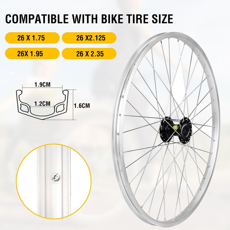 WEEROCK 26 Inch Adult Tricycle Wheelset, Single 26" Rear Left Wheelset Aluminium Alloy for 26 Inch 3 Wheel Bikes, Trikes