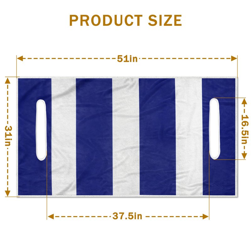 YOKYHOM Golf Cart Seat Covers, Soft Seat Towel Blanket Protects from Heat, Cold & Sweat, Machine Washable, Fits EZGO, Club Car, Yamaha and More 2 & 4 Passenger Carts, Blue Stripes