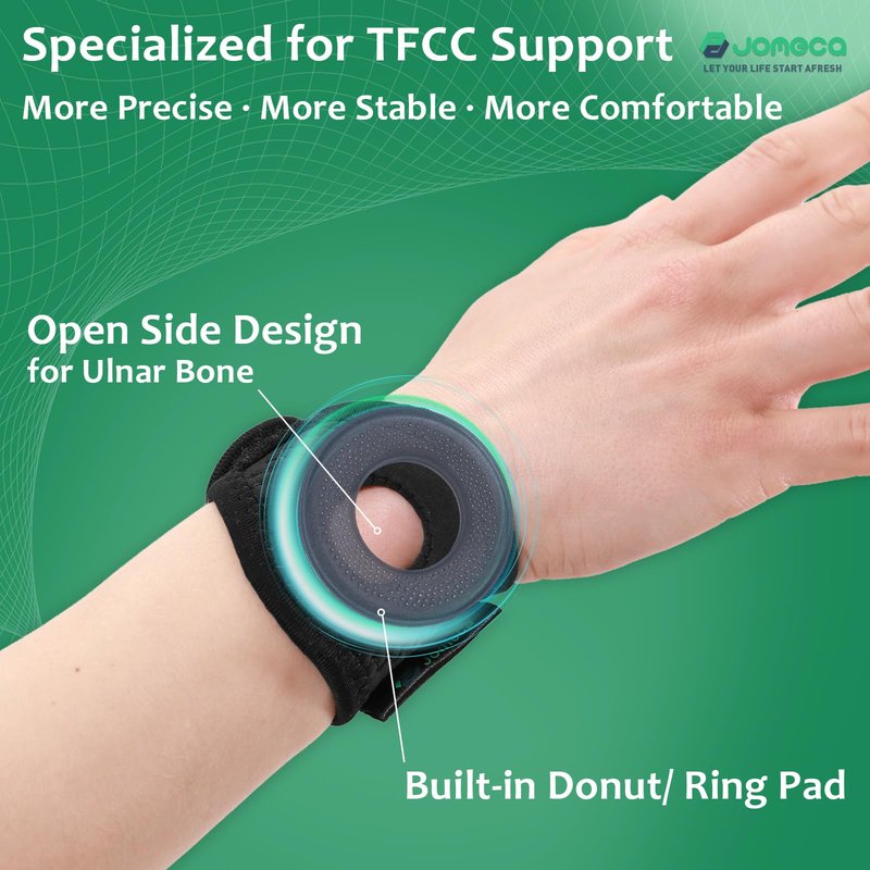 JOMECA Wrist Brace for TFCC Tears Built-in Ring Pad for Ulnar Sided Wrist Pain, DRUJ Instability, Support Repetitive Wrist Use Injury, Fit Right & Left Hand (S/M)