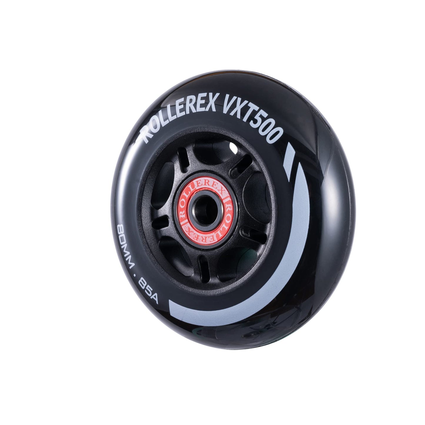 Rollerex VXT500 Inline Skate Wheels – 2-Pack (Optional Bearings, Spacers and Washers) - Durable Replacement Roller Blade Wheels for Indoor & Outdoor Skating (Steel Black, 76mm)