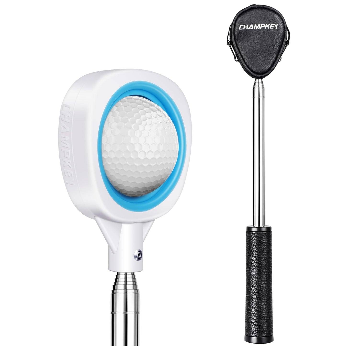 CHAMPKEY Golf Ball Retriever - Premium Stainless Steel Telescopic Golf Ball Picker