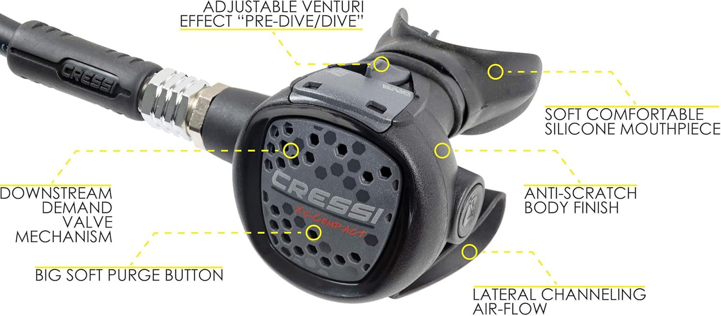 Cressi Essential Scuba Diving Gear Package - R1 BCD, Donatello C2 Dive Computer & AC2 Regulator Set | Complete Kit