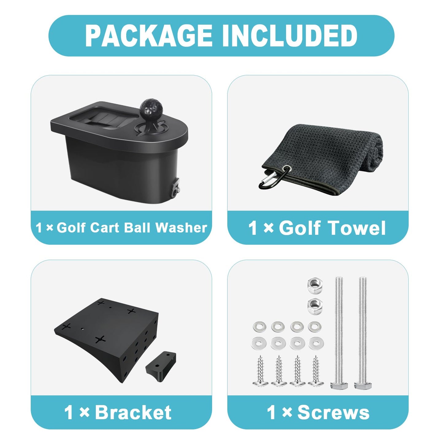 Orle Oko Golf Cart Ball Washer and Club Cleaner Kit, Golf Ball Cleaner and Club Head Washer with Golf Towel, Universal Golf Ball Washer Cleaner for EZGO, Club Car, Yamaha, Advanced EV, Star EV