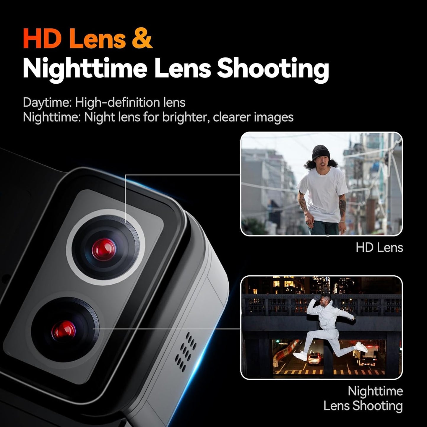 SVBONY 4K Dual Lens Action Camera - 20MP, 8X Zoom, 100FT Waterproof for Vlogging & Snorkeling