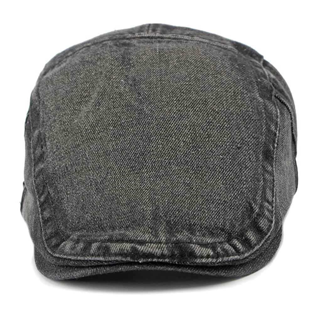 Newsboy Cap for Men Adjustable Flat Ivy Gatsby Cabbie Driving Hat Breathable Denim Cotton Golf Cap
