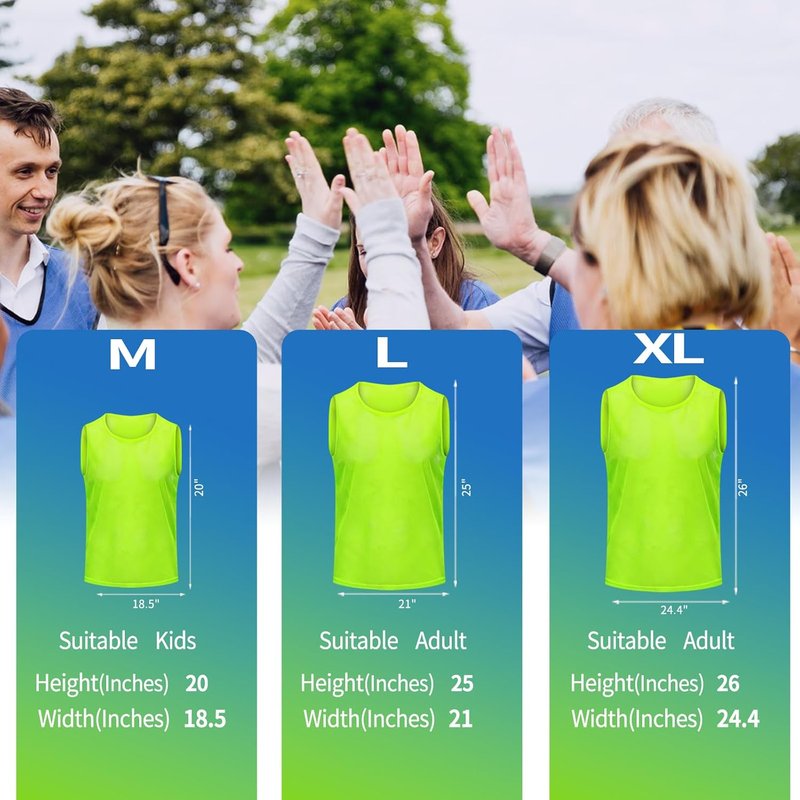 Youth Soccer Pinnies with Numbers - Scrimmage Practice Vests for Team Sports | Basketball, Football Bibs