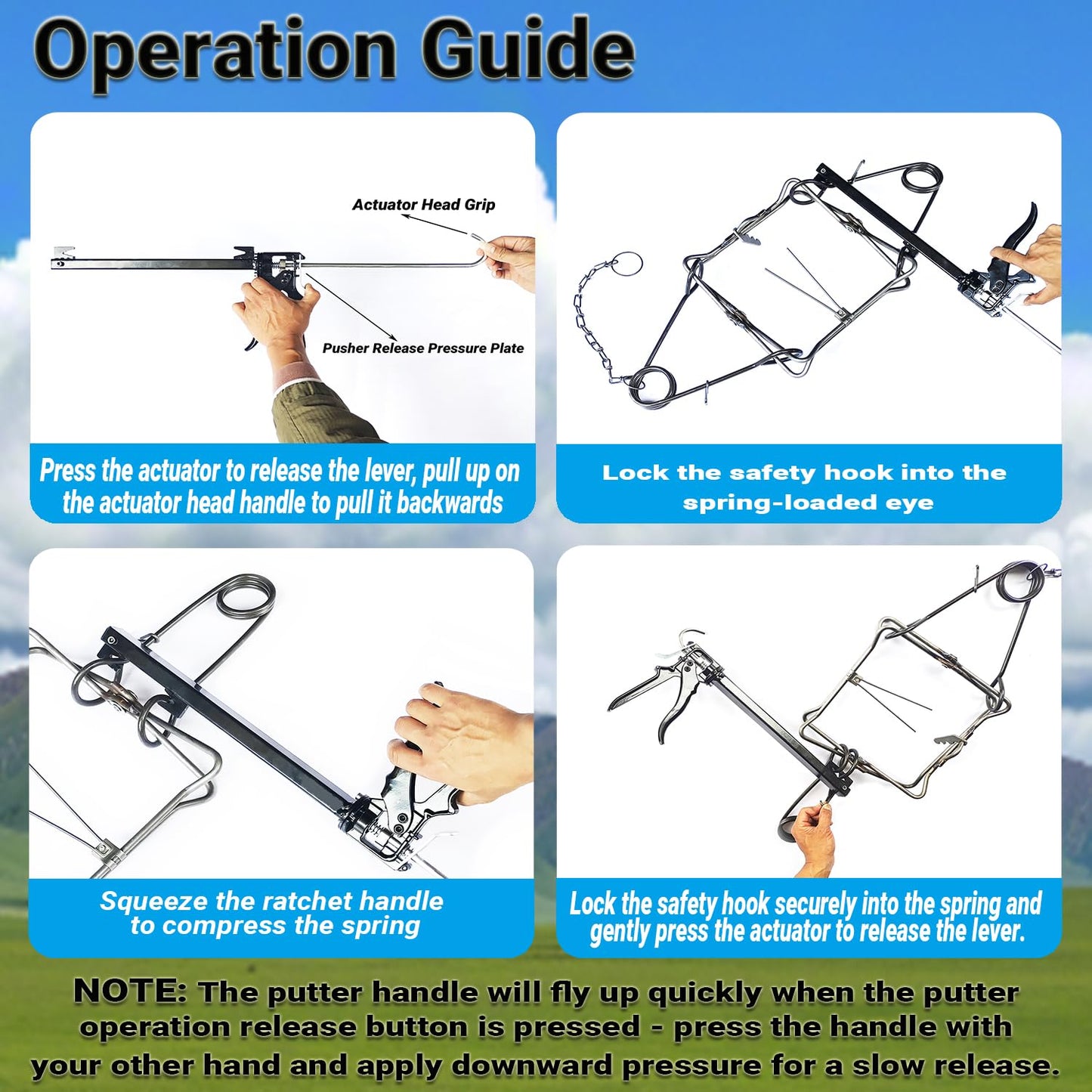 Heavy Duty Body Grip Trap Setter 220 330 conibear Traps Setting Tool