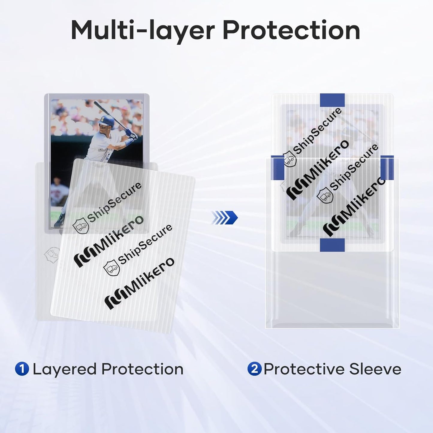 Trading Card Shipping Protectors - 120 Pack Plastic Sleeves with Tape Rolls | 3.5'' x 4.5'' Size for Safe Mailing