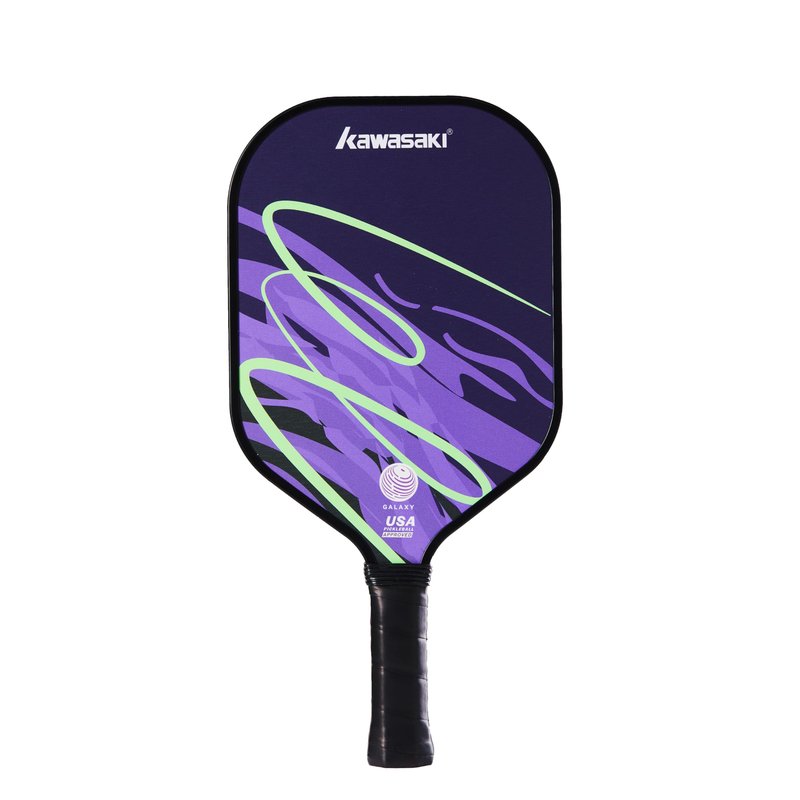 Pickleball Paddle, Kawasaki Ultra Lightweight Pickleball Racket with Fiberglass Surface PP Honeycomb Core Pickle Ball Paddle for Beginners 15mm (Galaxy-Black Purple)