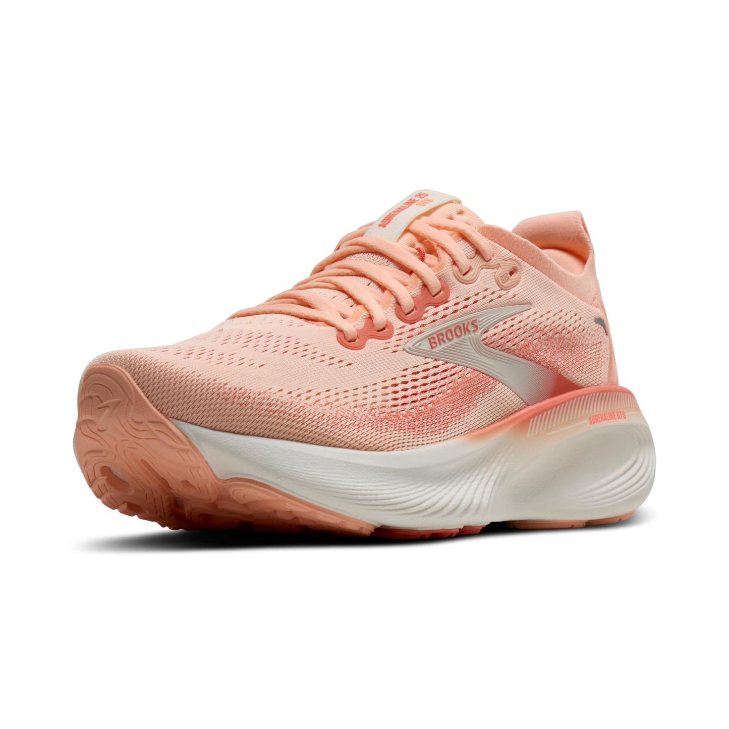 Brooks Women’s Adrenaline GTS 25 Supportive Running & Walking Shoe - Peach Echo/Coconut - 7.5 Medium