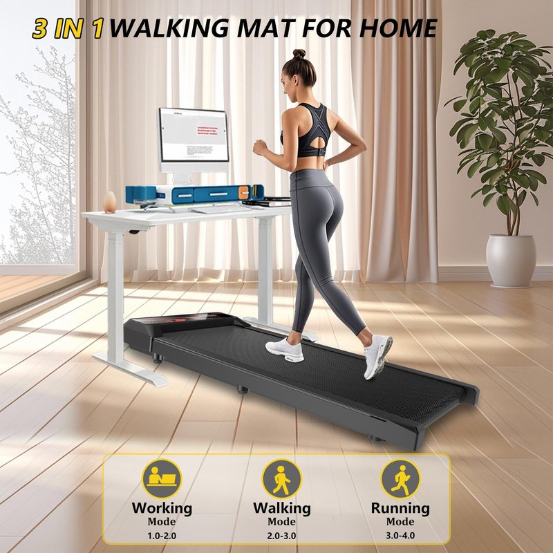 Walking Treadmill Pad with Incline, Walking 2.5HP for Home and Office, 265Lbs Weight Capacity, Treadmill with APP & Remote Control, LED Display
