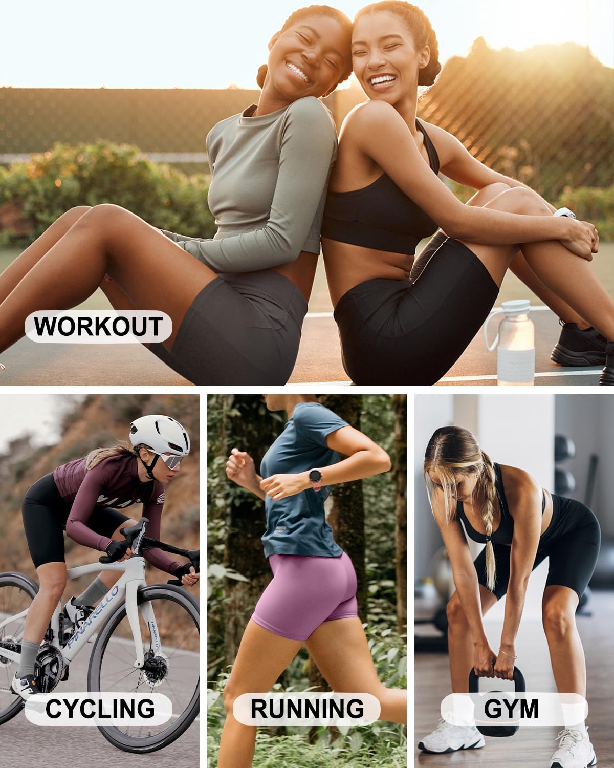 Athletic Biker Shorts for Women, High Waisted Gym Shorts for Cycling Fitness Running