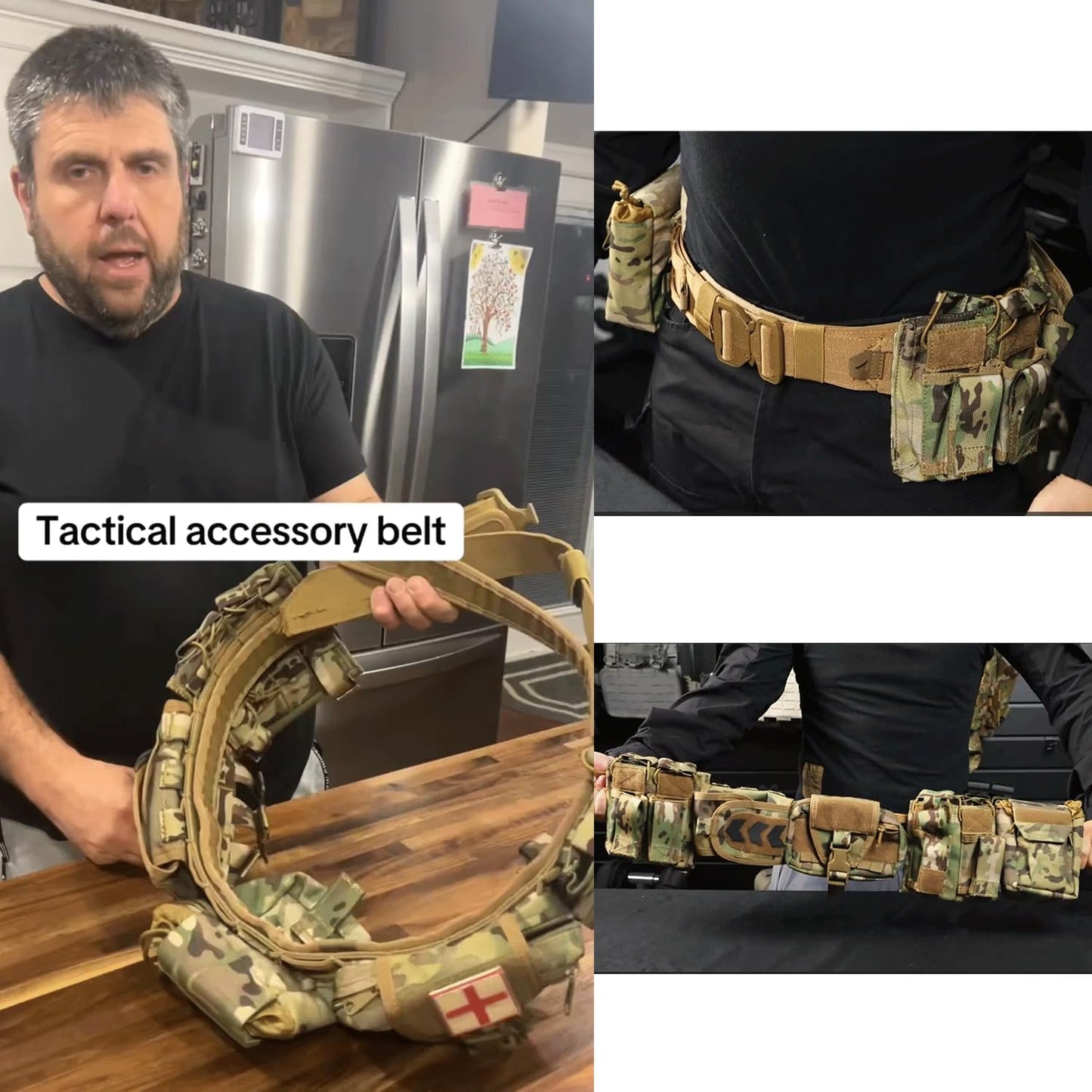 Tactical Battle Belts for Men - Heavy Duty Quick Release Airsoft Belt with 7 Pouches | Adjustable Size