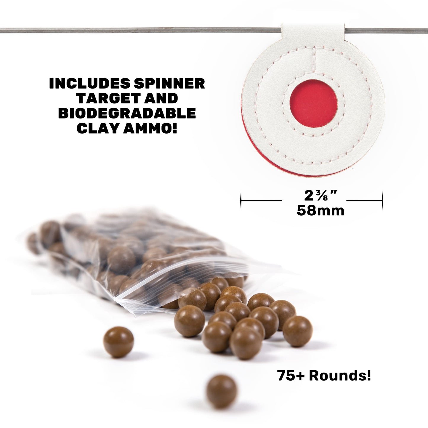 SimpleShot Axiom Ocularis Slingshot with Clay Ammo, Target, and Two Bands for Professional Hunting Target Marksmanship Shooting (Orange)