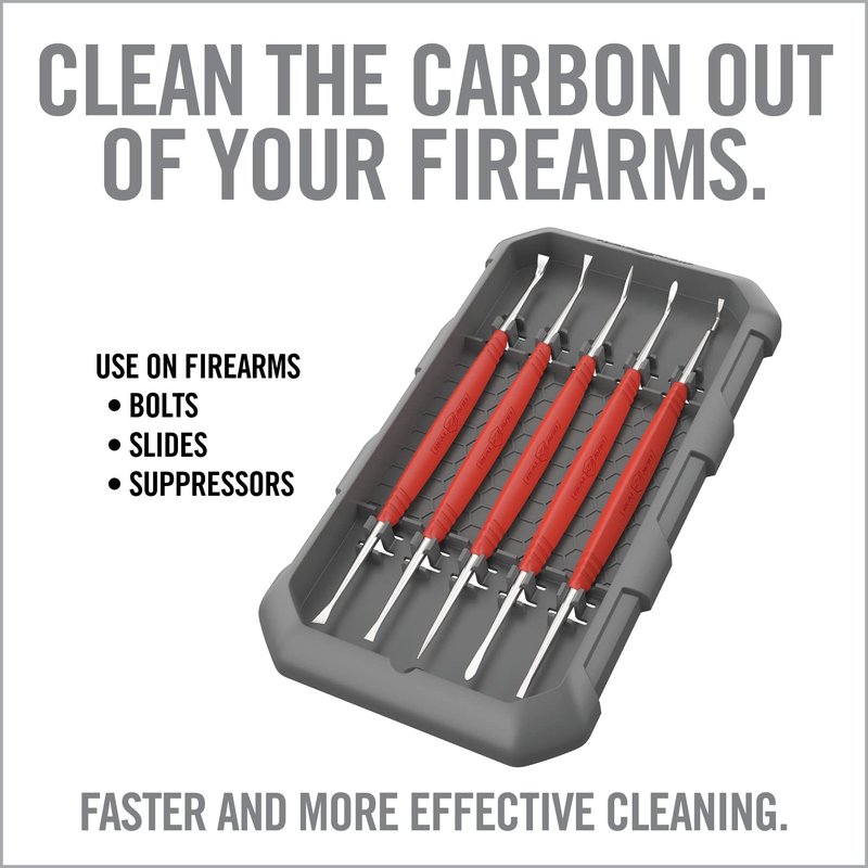Real Avid Stainless Steel Gun Cleaning Picks for Firearm Cleaning and Maintenance - Set of 5 | 10 Different Tip Shapes for Gun Cleaning | Ergonomic Handle For Superior Control and Easy Carbon Cleaning