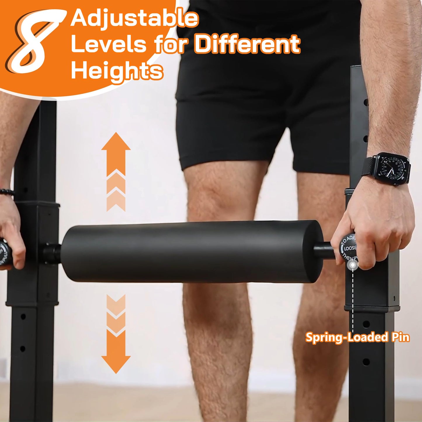 Cofiyard Bulgarian Split Squat Stand, Single Leg Squat Roller with 8 Adjustable Roller Heights, One Leg Squat Stand, Lower Body Workout Machine Home Gym
