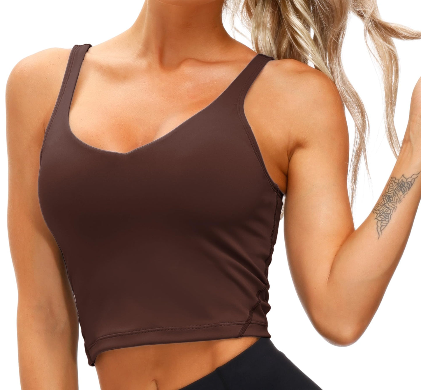 THE GYM PEOPLE Womens' Longline Sports Bra Medium Support Workout Tank Tops