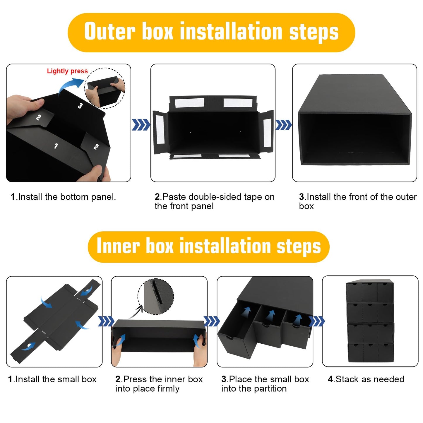QLOUNI Trading Card Storage Box, Includes 12-600 CT Boxes & 48 Card Dividers, 12000+ Trading Card Organizer for Collectible Card Games, for TCG, MTG, PTCG, Baseball Cards, with Labels & Tapes