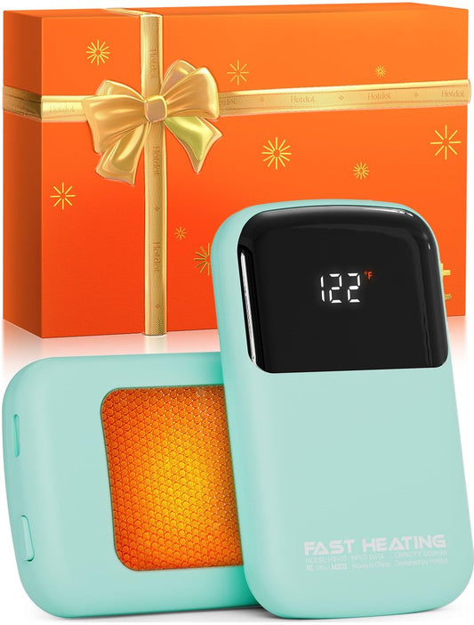 AI Hand Warmers Rechargeable, Real-Time Temp & Battery Display, Electric Hand Warmers, Fast Heating, Fits in Gloves/Pocket, Gifts for Women & Men