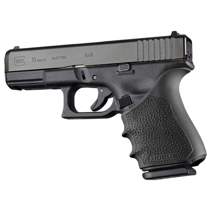 Hogue HandAll Beavertail Rubber Grip Sleeve for Glock 19, 23, 32, 38 (Gen 1, 2, & 5) Black - 17050