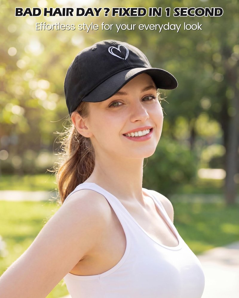 Black Baseball Cap Cute Baseball Caps for Women Men Trendy Trucker Heart Hat Ideal for Workout Golf Running