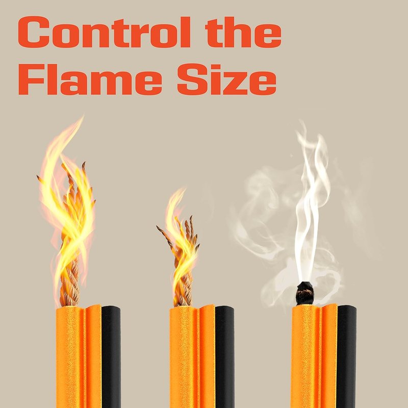 Flint Fire Starter Survival Tool - All-in-One Kit with Ferro Rod, Waterproof Tinder Wick Rope & Steel Striker - 36" Length