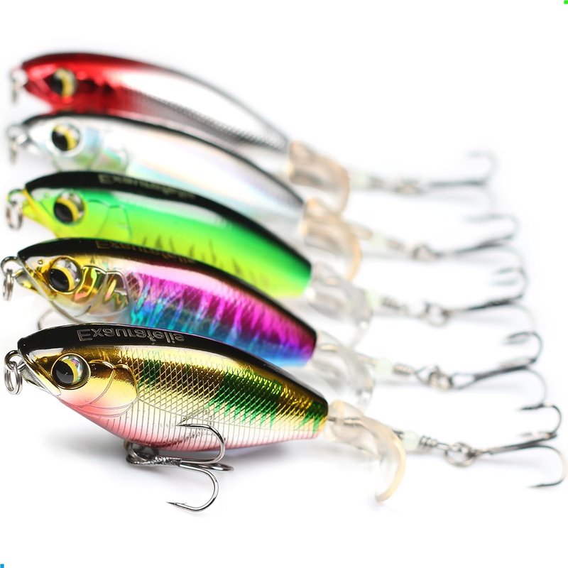 Topwater Buzz Lure - Floating Rotating Tail Fishing Bait for Bass, Pike, Trout | Freshwater & Saltwater Tackle