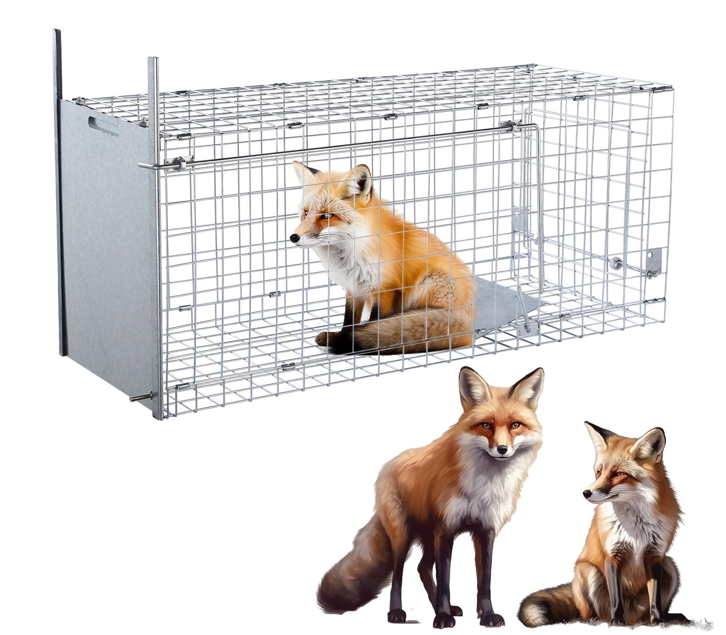 Timaze 42" Large Foldable Humane Live Animal Trap Cage