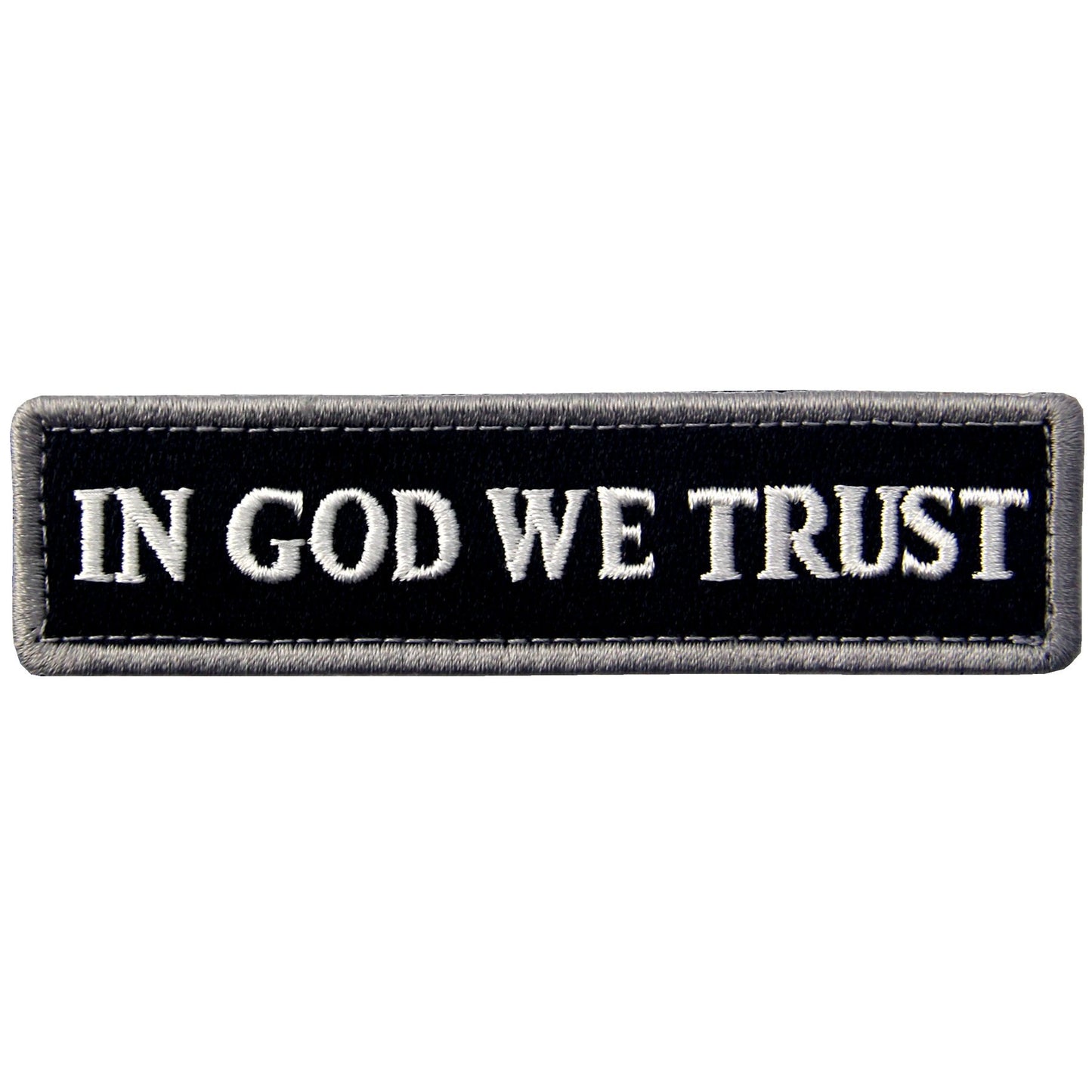 EmbTao in GOD We Trust Embroidered Tactical Morale Fastener Hook&Loop Patch - Black & White