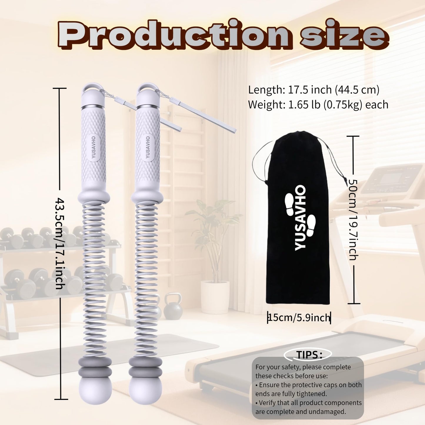 Adjustable Ropeless Battle Ropes for Home Gym for Men & Women, Quiet Air Resistance Heavy Duty Cordless Battle Rope,Exercise Ropes with Variable Resistance, Strength & Low-Impact Cardio for HIIT